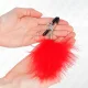 PINZAS PARA PEZONES CON PLUMA ROJO 7 CM - KINK 
