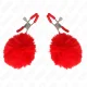  PINZAS PARA PEZONES CON POMPÓN ROJO 6 CM - KINK 