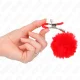  PINZAS PARA PEZONES CON POMPÓN ROJO 6 CM - KINK 