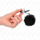  PINZAS PARA PEZONES CON POMPÓN NEGRO 6 CM - KINK 