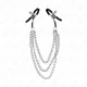  PINZAS PARA PEZONES CON TRIPLE CADENA PLATEADO 20/23/28 CM - KINK 