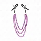  PINZAS PARA PEZONES CON TRIPLE CADENA VIOLETA 20/23/28 CM - KINK 