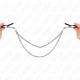  PINZAS PARA PEZONES CON DOBLE CADENA GRUESA PLATEADO 20/23 CM - KINK 