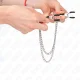  PINZAS PARA PEZONES CON DOBLE CADENA GRUESA PLATEADO 20/23 CM - KINK 