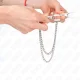  PINZAS PARA PEZONES CON DOBLE CADENA FINA PLATEADO 20/23 CM - KINK 