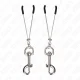  PINZAS PARA PEZONES FINA CON GANCHO PLATEADO 7 CM - KINK 