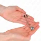  PINZAS PARA PEZONES FINA CON CASCABEL PLATEADO 7 CM - KINK 