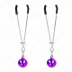  PINZAS PARA PEZONES FINA CON CASCABEL VIOLETA 7 CM - KINK 
