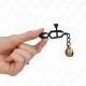  PINZAS PARA PEZONES PLANAS NEGRO CON CASCABEL 7 CM - KINK 