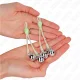  PINZAS PARA PEZONES LUMINOSAS FORMA CALABERA CON CASCABEL SONORO AJUSTABLE VERDE / PLATEADO - KINK 