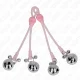  PINZAS PARA PEZONES LUMINOSAS FORMA CALABERA CON CASCABEL SONORO AJUSTABLE ROSA / PLATEADO - KINK 