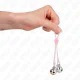  PINZAS PARA PEZONES LUMINOSAS FORMA CALABERA CON CASCABEL SONORO AJUSTABLE ROSA / PLATEADO - KINK 