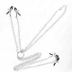  PINZAS PARA PEZONES Y CLÍTORIS 4 ENGANCHES AJUSTABLE PLATEADO - KINK 