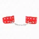  MUÑEQUERAS CON DOBLE LÍNEA DE TACHUELAS AJUSTABLE ROJO - KINK 