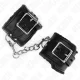 MUÑEQUERAS FORRADAS NEGRO CON CORREA NEGRO AJUSTABLE 2029 CM X 5.5 CM - KINK 