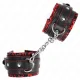  MUÑEQUERAS FORRADAS ROJO / NEGRO AJUSTABLE 1729 CM X 6 CM - KINK 