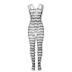 BODYSTOCKING CROTCHLESS DE REJILLA CON TIRAS EN HOMBROS NEGRO TALLA ÚNICA - SUBBLIME  951696