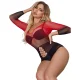 VESTIDO DE REJILLA ELSTICO MANGA LARGA DEGRADADO ROJO Y NEGRO TALLA ÚNICA - SUBBLIME  952259