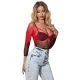 VESTIDO DE REJILLA ELSTICO MANGA LARGA DEGRADADO ROJO Y NEGRO TALLA ÚNICA - SUBBLIME  952259