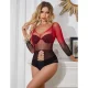 VESTIDO DE REJILLA ELSTICO MANGA LARGA DEGRADADO ROJO Y NEGRO TALLA ÚNICA - SUBBLIME  952259