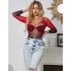 VESTIDO DE REJILLA ELSTICO MANGA LARGA DEGRADADO ROJO Y NEGRO TALLA ÚNICA - SUBBLIME  952259