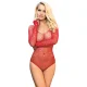 BODY DE REJILLA BRILLANTE CON HOMBROS DESCUBIERTOS MANGA LARGA ROJO TALLA ÚNICA - SUBBLIME  952303