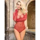 BODY DE REJILLA BRILLANTE CON HOMBROS DESCUBIERTOS MANGA LARGA ROJO TALLA ÚNICA - SUBBLIME  952303