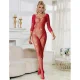 BODYSTOCKING DE REJILLA CON DIAMANTES MANGA LARGA ROJO TALLA ÚNICA - SUBBLIME  952419