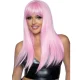  PELUCA LARGA LISA CON FLEQUILLO ROSA - LEG AVENUE 