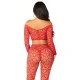  CROP TOP + MEDIAS ROJO TALLA ÚNICA - LEG AVENUE 