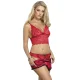 SET 3 PIEZAS ENCAJE Y SATEN ROJO S/M - SUBBLIME  953898