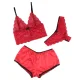 SET 3 PIEZAS ENCAJE Y SATEN ROJO L/XL - SUBBLIME  953904