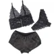 SET 3 PIEZAS ENCAJE Y SATEN NEGRO S/M - SUBBLIME  953911