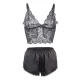 SET 3 PIEZAS ENCAJE Y SATEN NEGRO S/M - SUBBLIME  953911