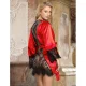 CAMISON DE ENCAJE ESPALDA TRANSPARENTE + TANGA ROJO/NEGRO L/XL - SUBBLIME  954024