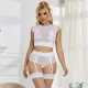 SUJETADOR + PANTIES CON LIGUERO BLANCO L/XL - SUBBLIME  954048
