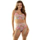 SUJETADOR + PANTIES CON LIGUERO DISEÑO FLORAL AZUL S/M - SUBBLIME  954109