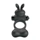 Anillo vibrador para pene con estimulador de conejito 10 funciones negro - Pretty Love