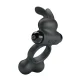Anillo vibrador para pene con estimulador de conejito 10 funciones negro - Pretty Love